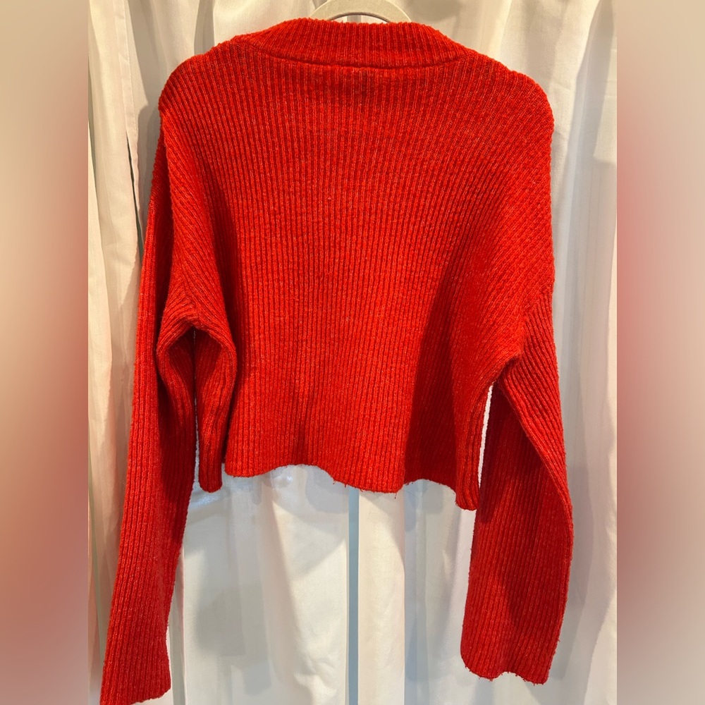 H&M Vibrant Red Cowl Neck Sweater